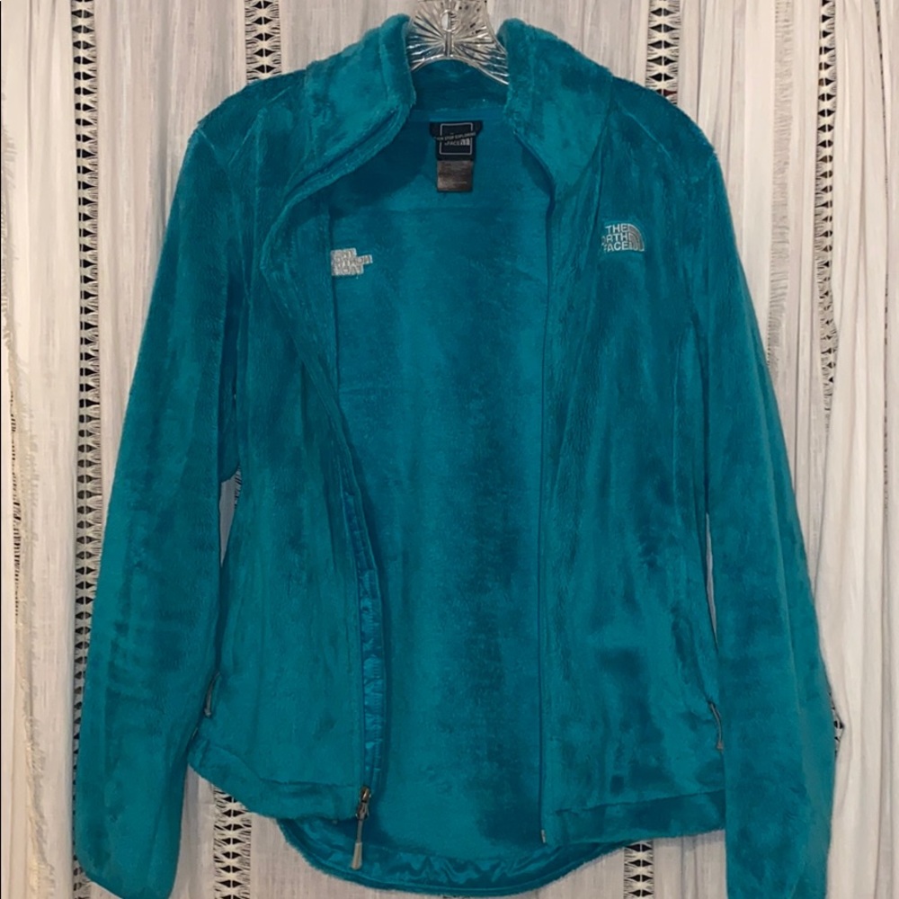 North face blue teddy jacket